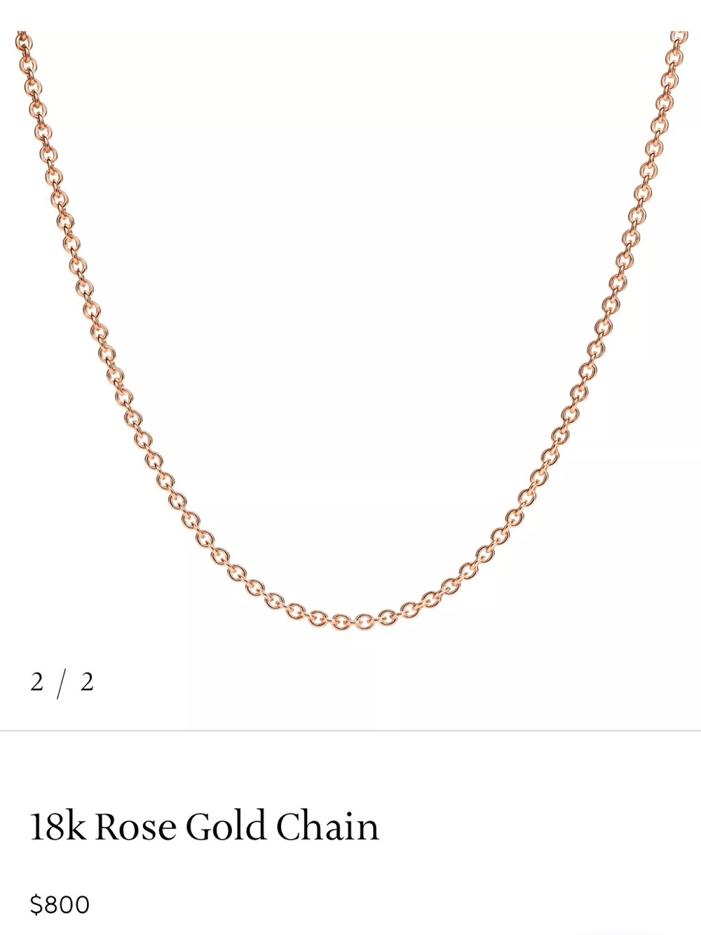 Tiffany & Co. 18k Rose Gold Minimal Chain Necklace and gift card - Picture 2 of 5